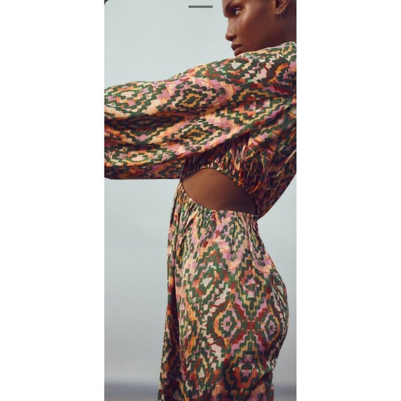 NWT Zara cut out  Boho midi Dress - Picture 4 of 8